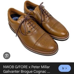 Peter Millar Men's Tan Brogue Oxfords